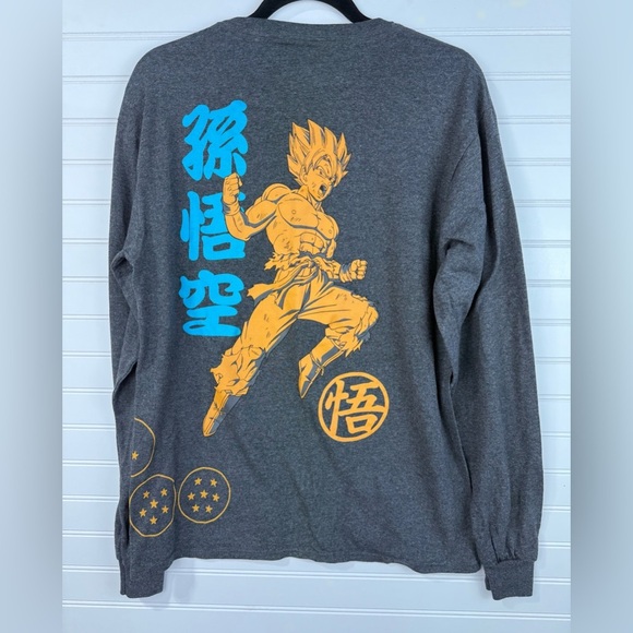 Dragonballz men’s Son Goku grey graphic anime long sleeved tee. Size Medium. - Picture 3 of 7